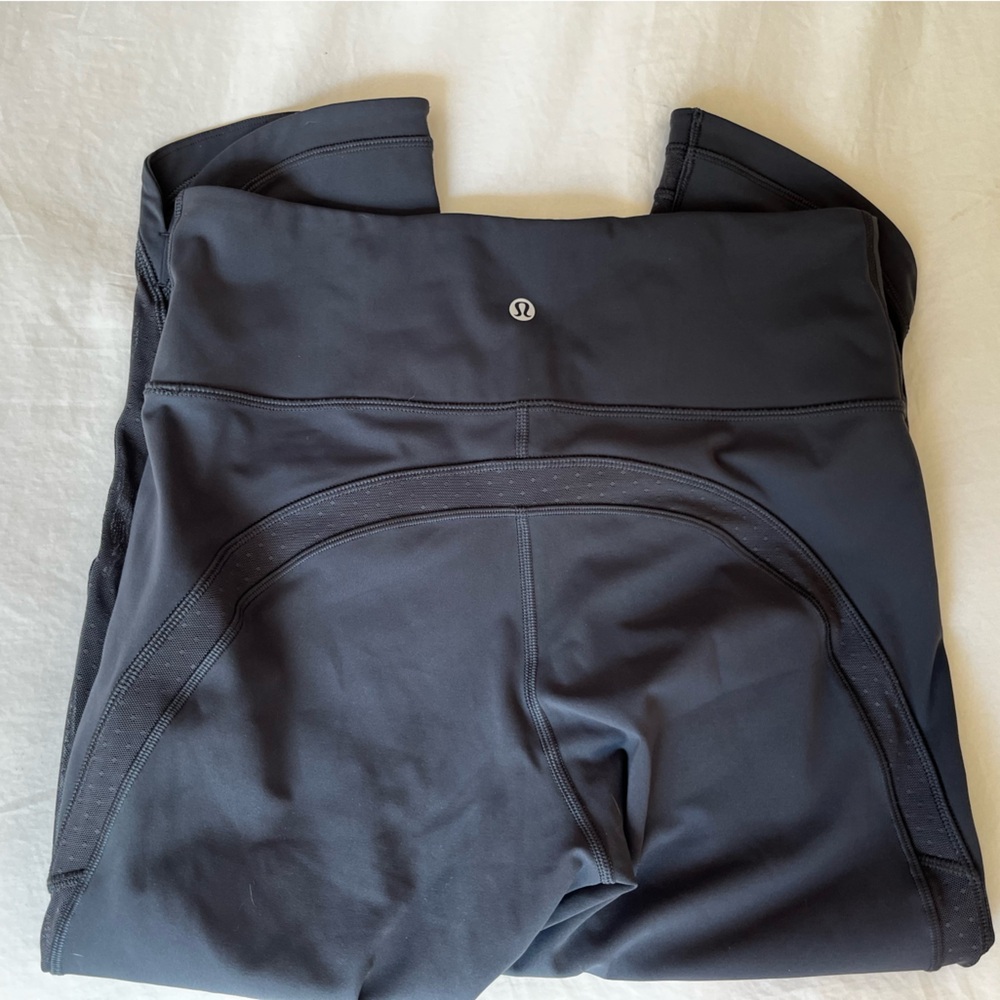 Lululemon Charcoal Leggings with mesh paneling